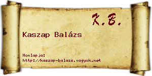 Kaszap Balázs névjegykártya