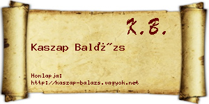 Kaszap Balázs névjegykártya