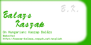 balazs kaszap business card
